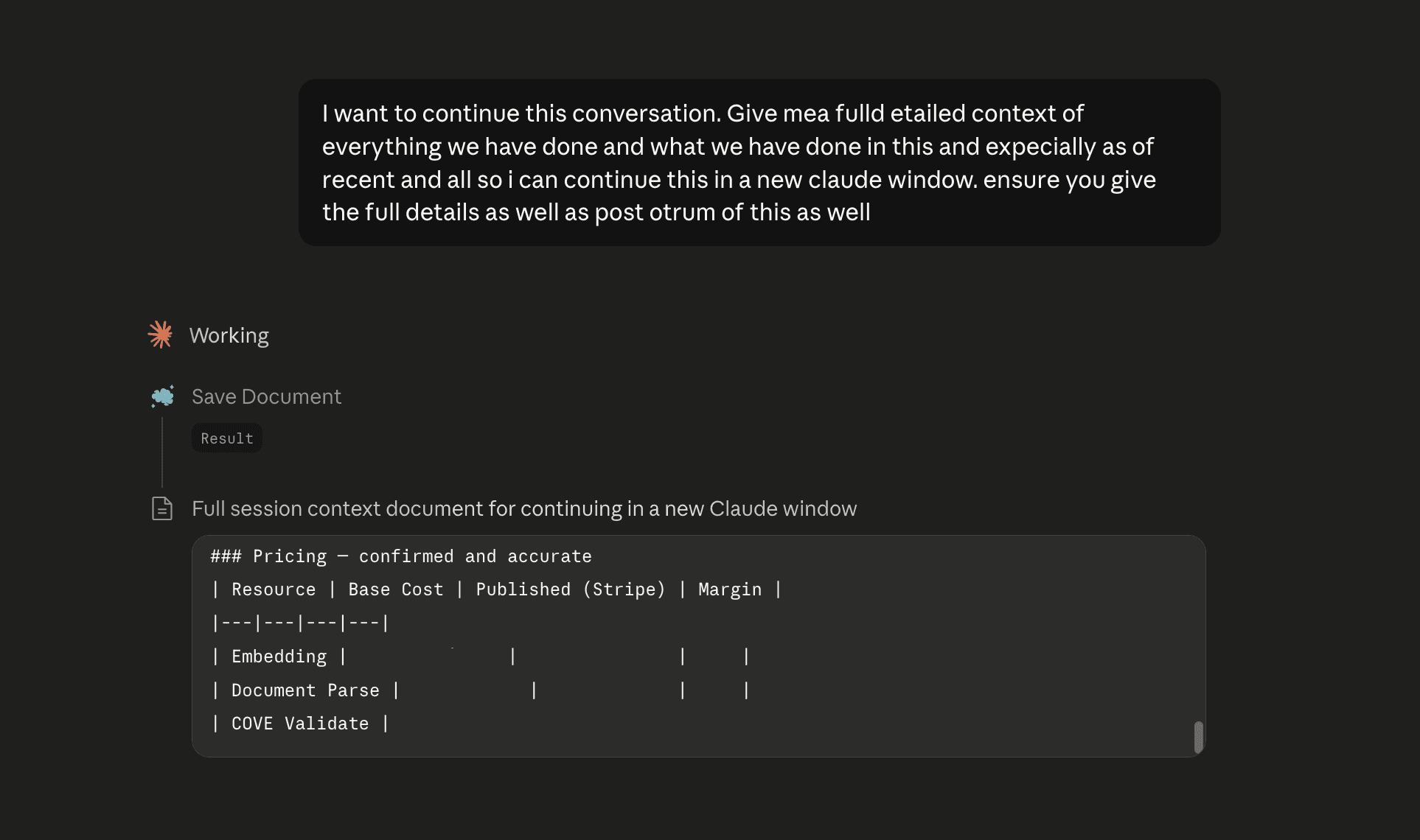 Continuation Screenshot